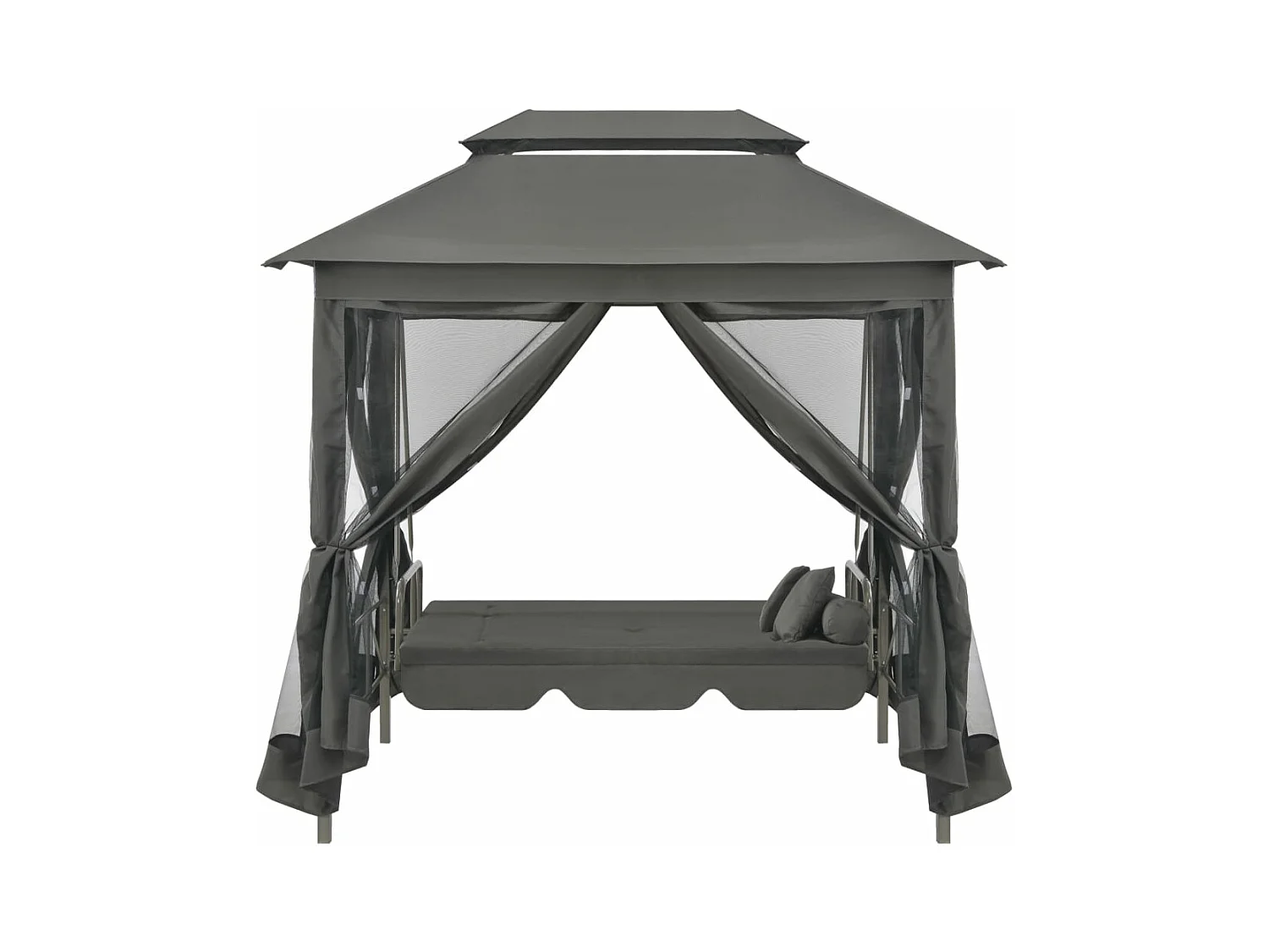 Balancelle convertible à auvent Anthracite 220x160x240 Acier