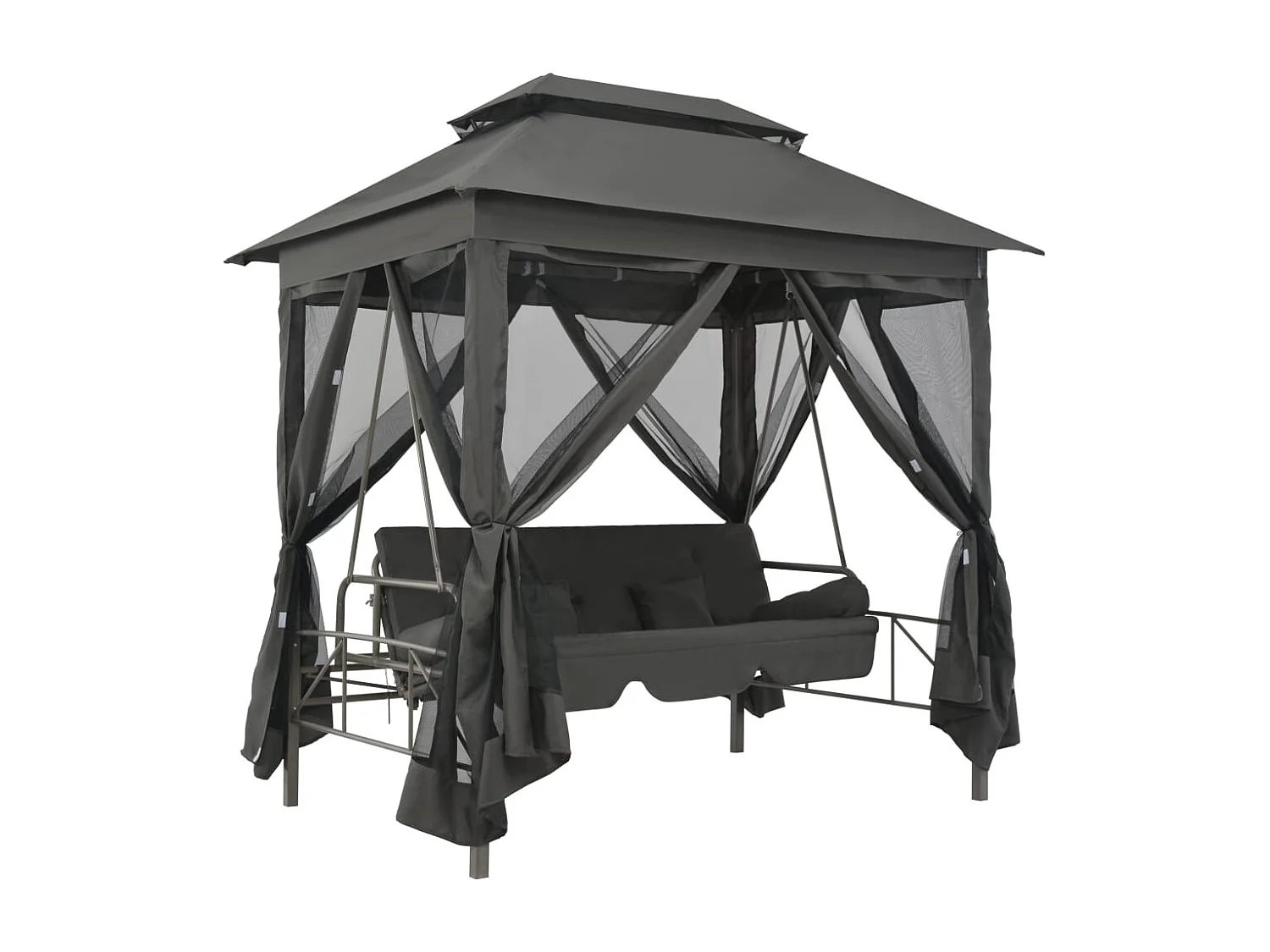 Balancelle convertible à auvent Anthracite 220x160x240 Acier