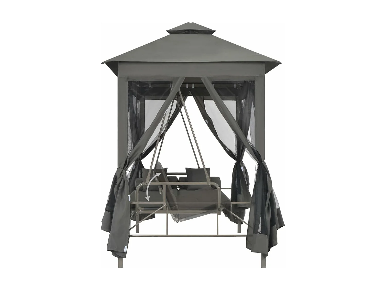 Balancelle convertible à auvent Anthracite 220x160x240 Acier