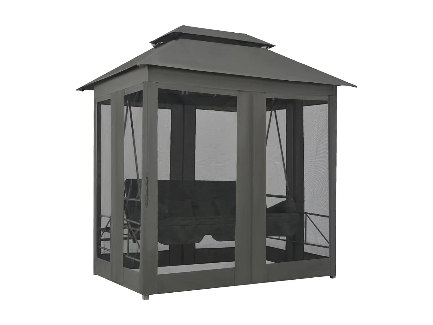 Balancelle convertible à auvent Anthracite 220x160x240 Acier