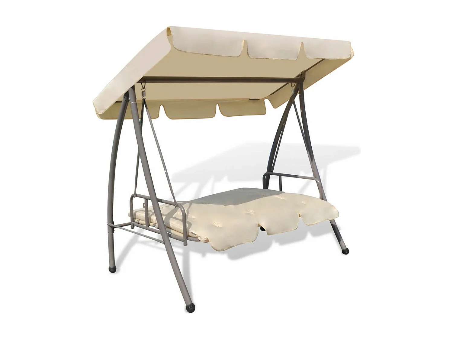 Balancelle d'extérieur avec auvent Blanc sable 3