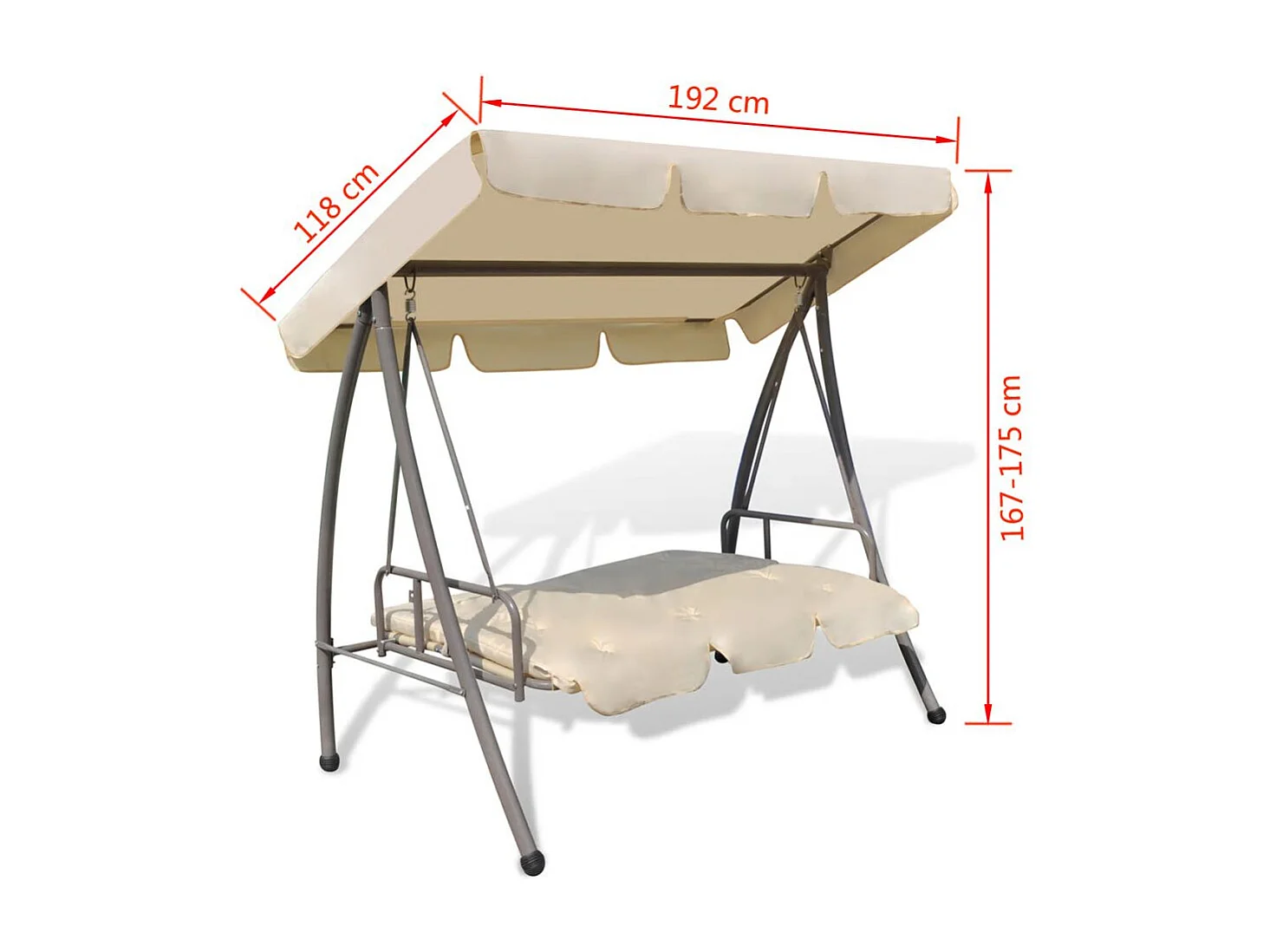 Balancelle d'extérieur avec auvent Blanc sable 3