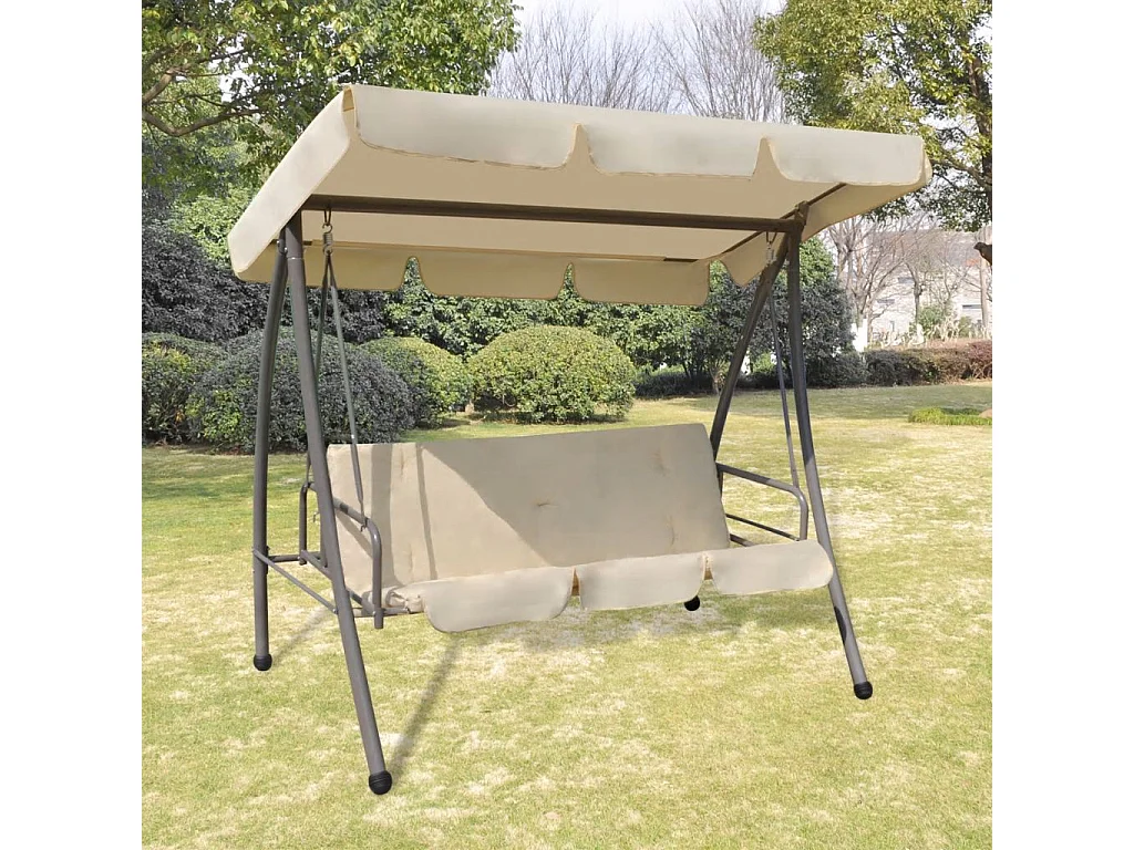 Balancelle d'extérieur avec auvent Blanc sable 3