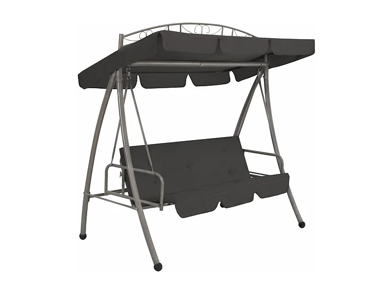 Balancelle convertible à auvent Anthracite 198x120x205 Acier