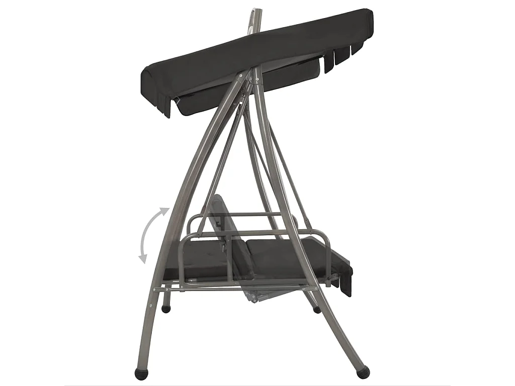 Balancelle convertible à auvent Anthracite 198x120x205 Acier