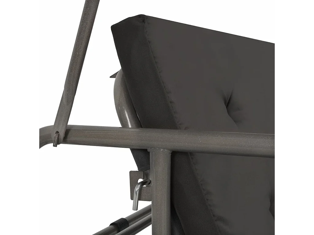 Balancelle convertible à auvent Anthracite 198x120x205 Acier
