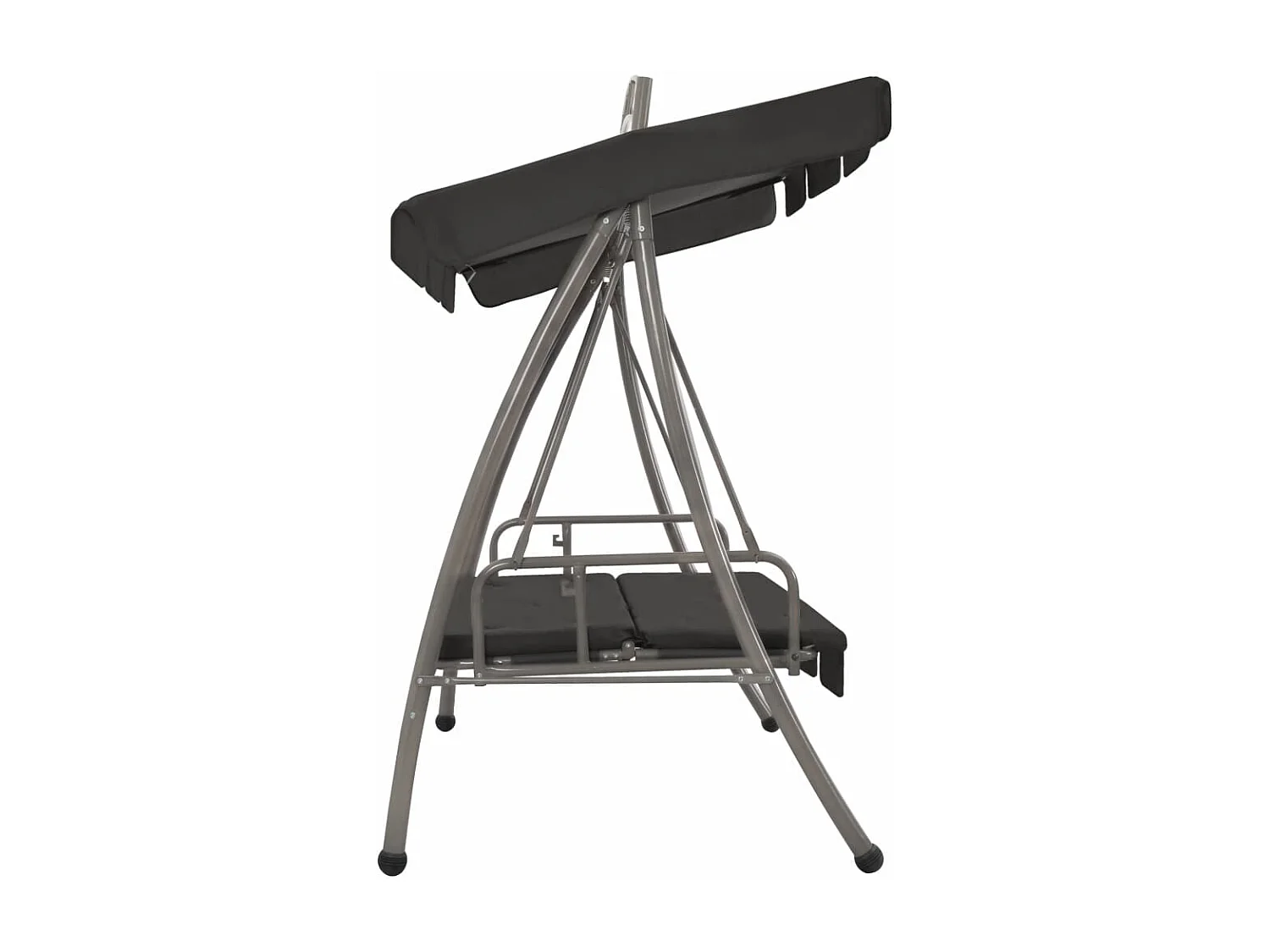 Balancelle convertible à auvent Anthracite 198x120x205 Acier