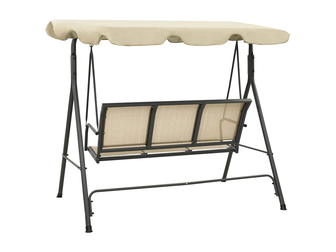 Balancelle de jardin avec baldaquin Anthracite et sable