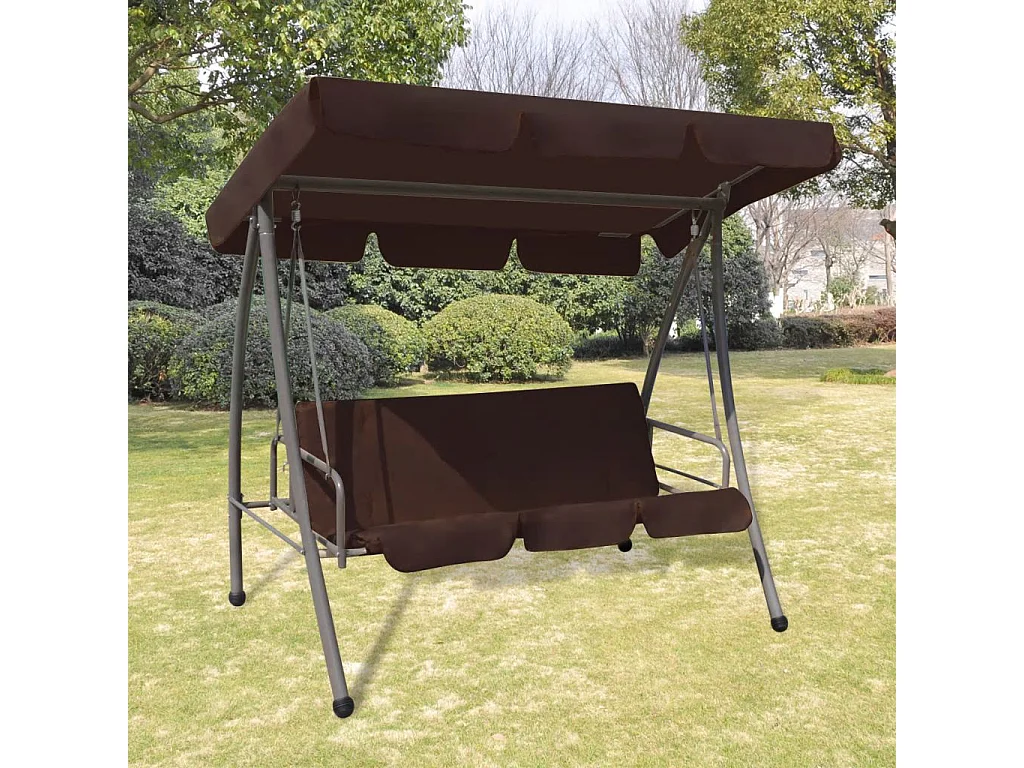 Balancelle d'extérieur avec auvent Couleur café 2