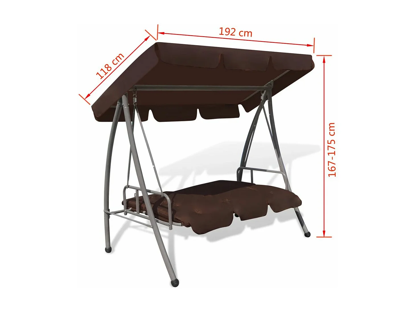 Balancelle d'extérieur avec auvent Couleur café 2