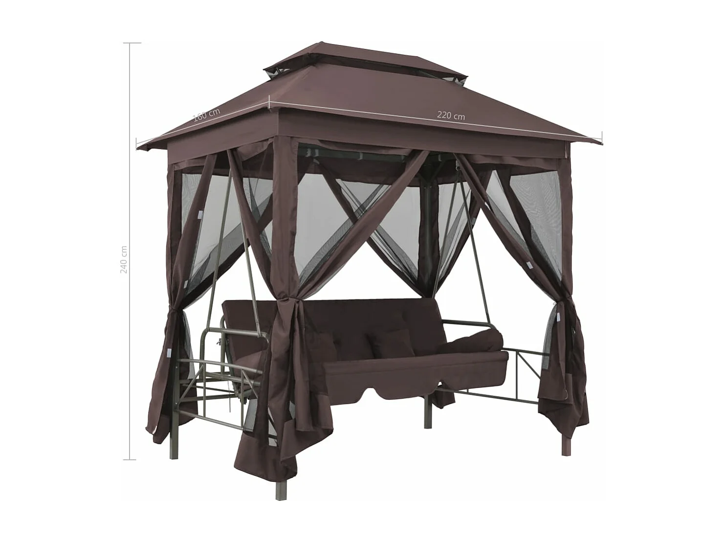 Belvédère convertible en balancelle Café