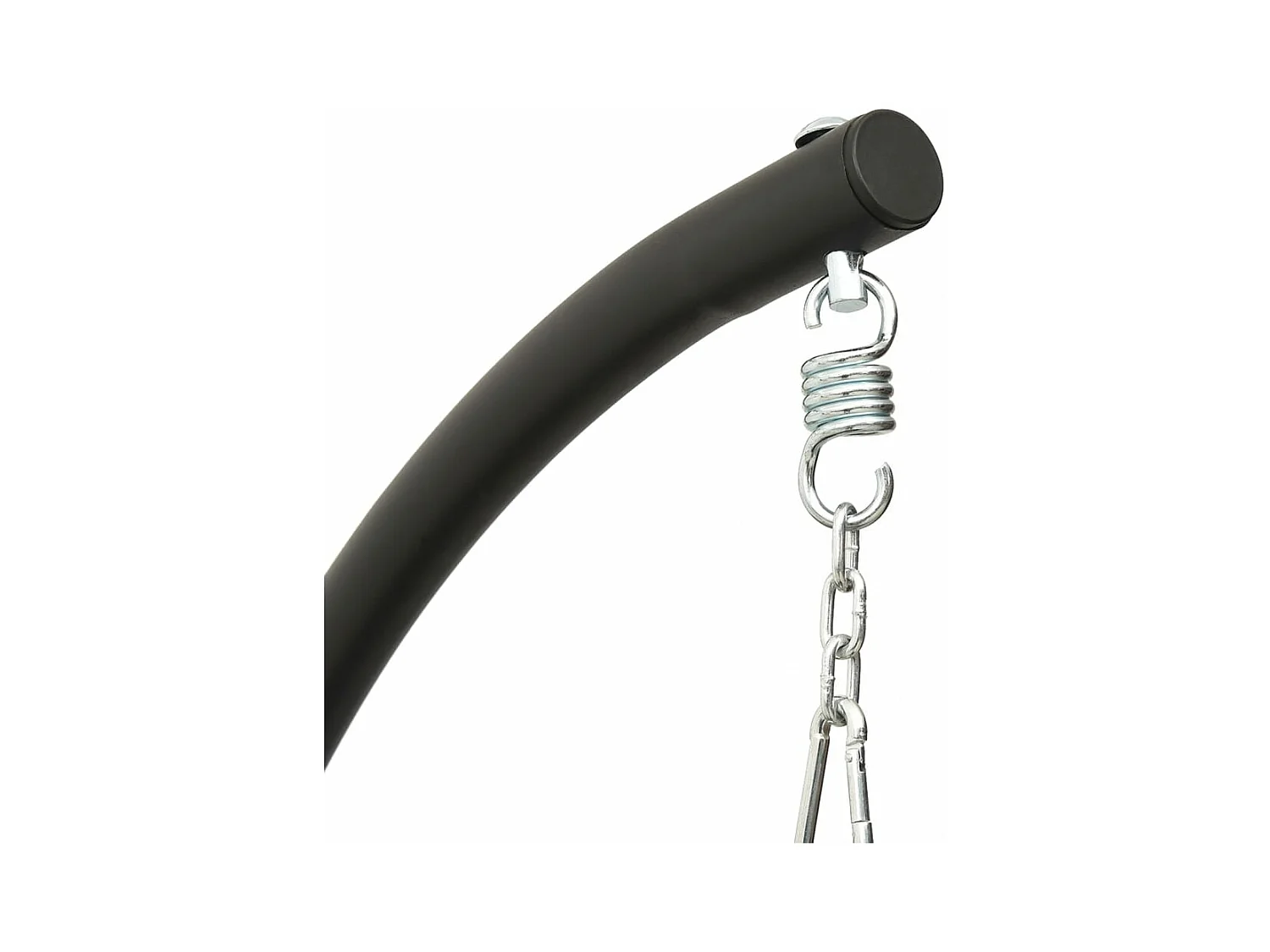 Chaise balançoire de jardin et coussin crème tissu Oxford-acier