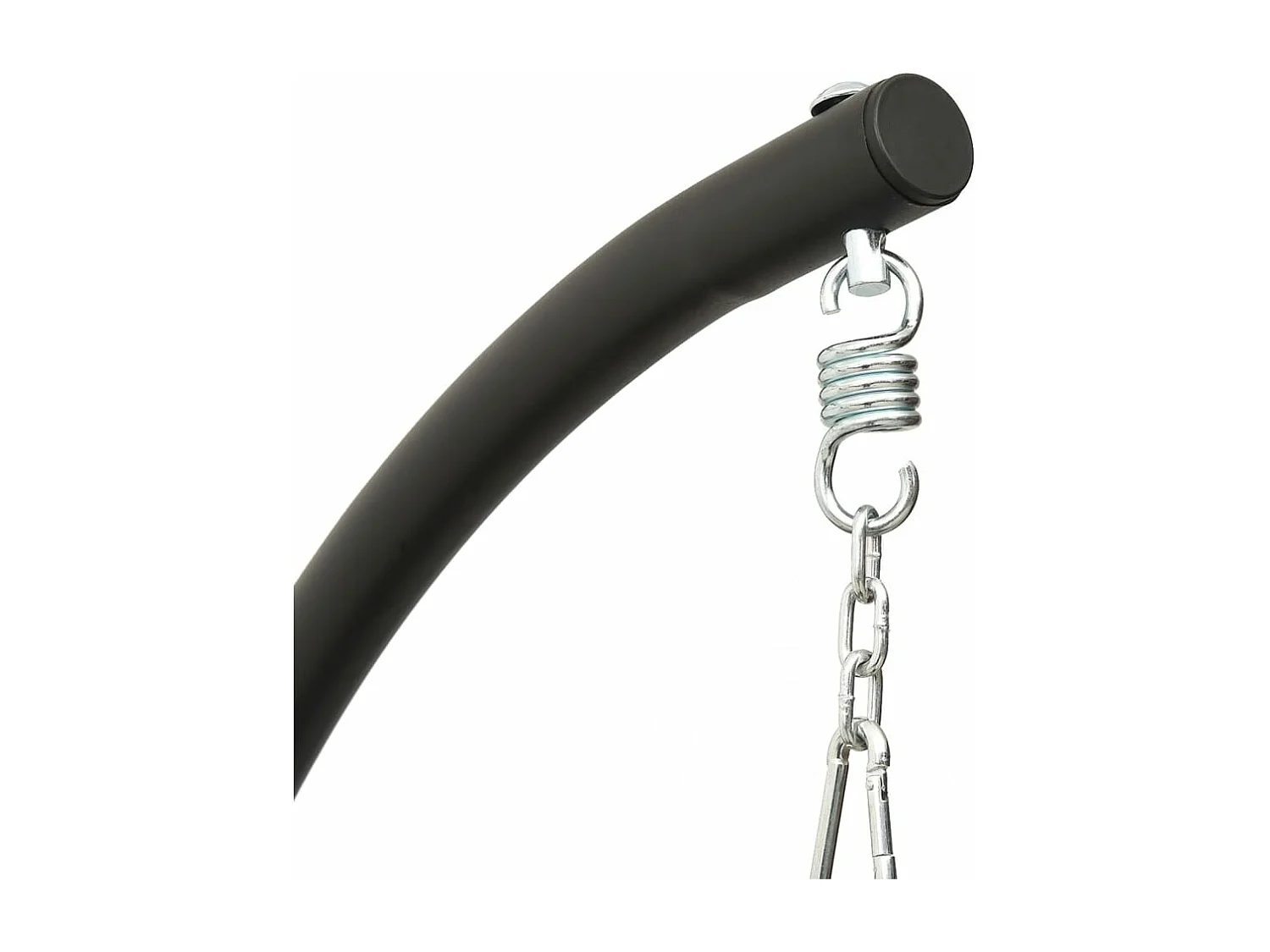 Chaise balançoire de jardin et coussin crème tissu Oxford-acier