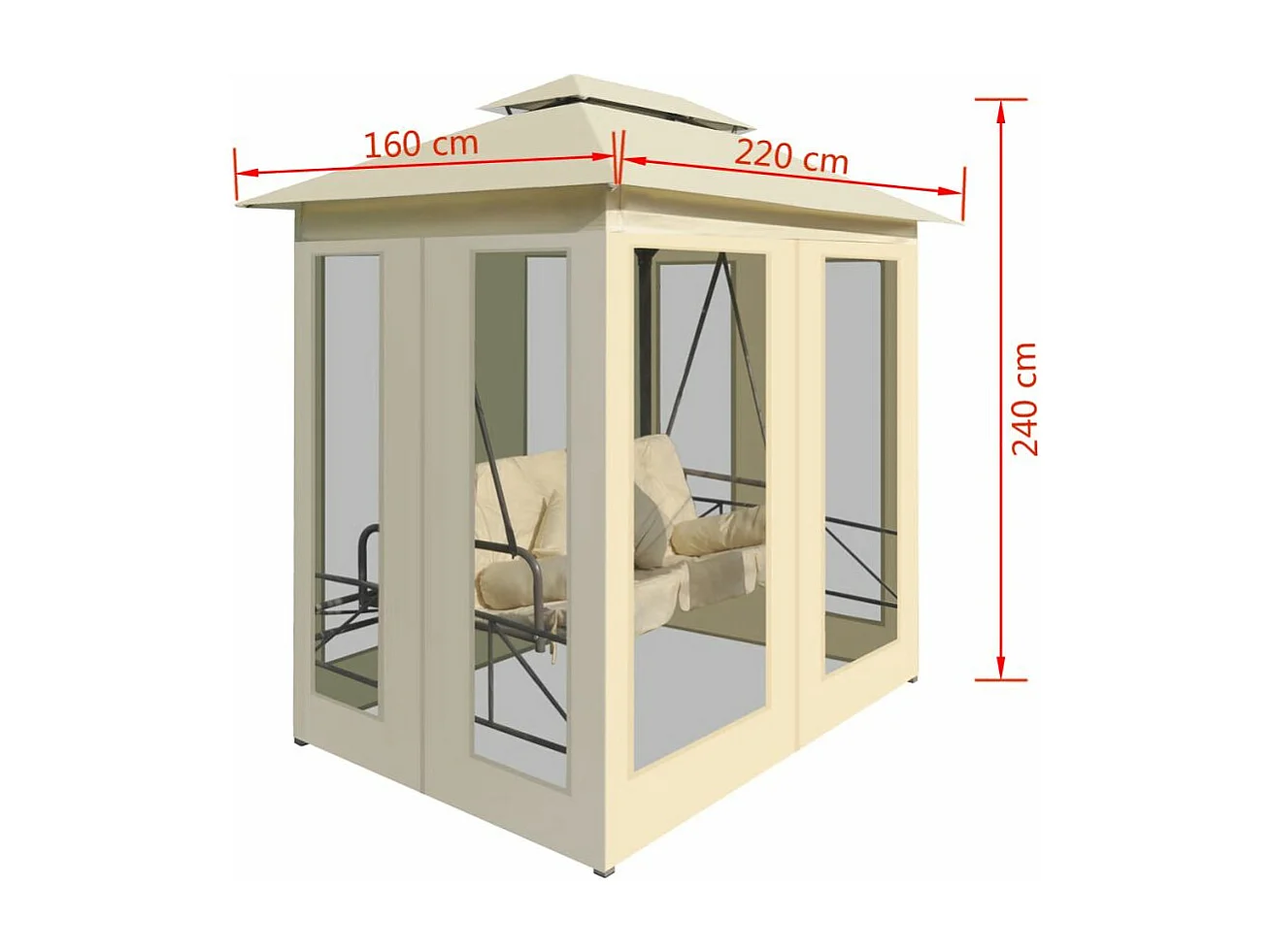 Belvédère convertible en balancelle Blanc crème