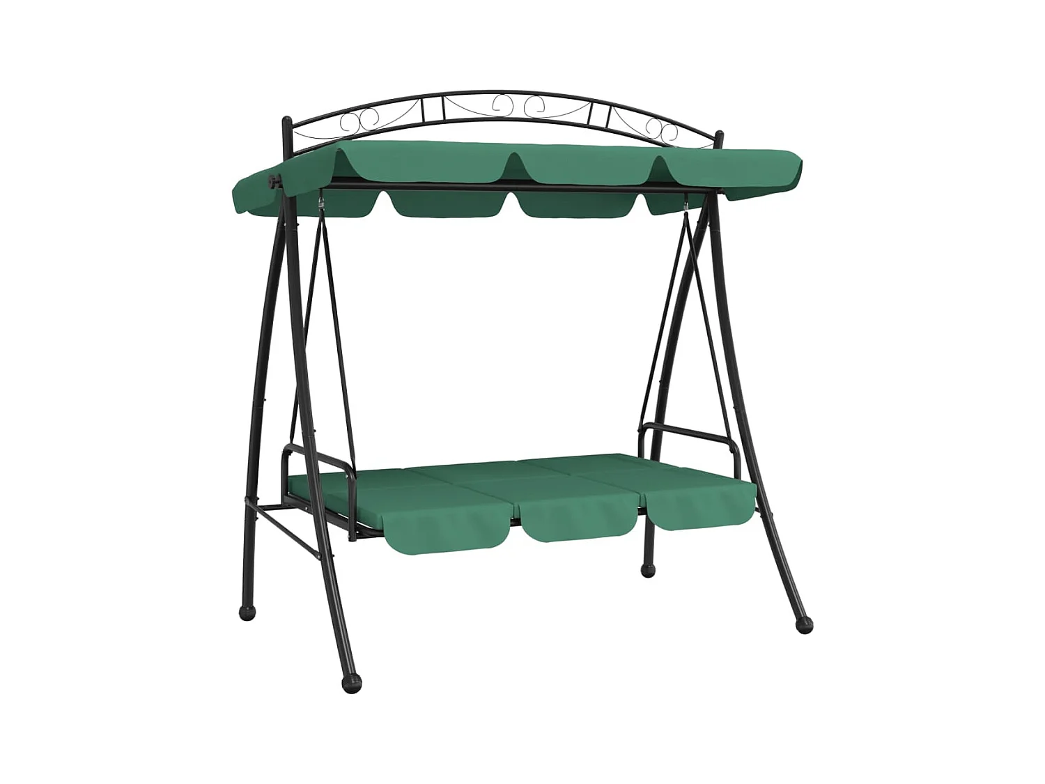 Balancelle de jardin avec auvent vert 198cm tissu et acier