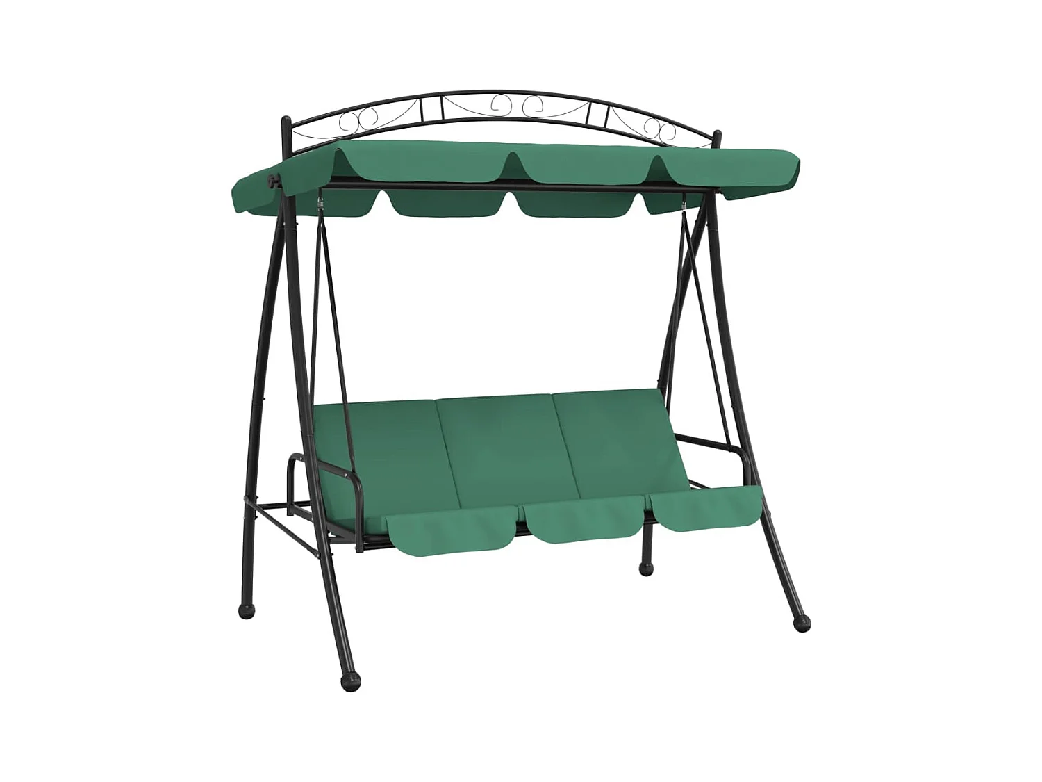 Balancelle de jardin avec auvent vert 198cm tissu et acier