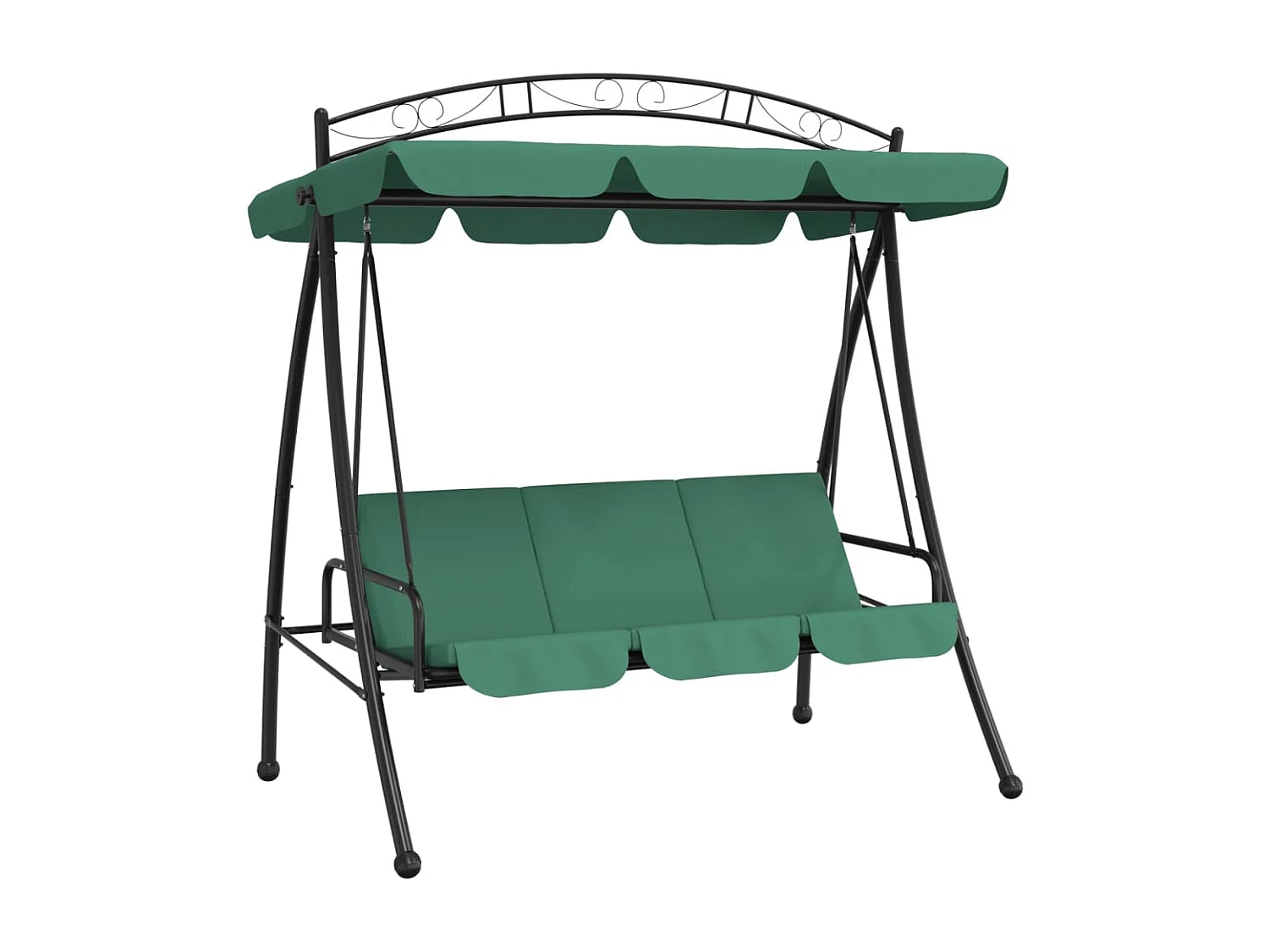 Balancelle de jardin avec auvent vert 198cm tissu et acier
