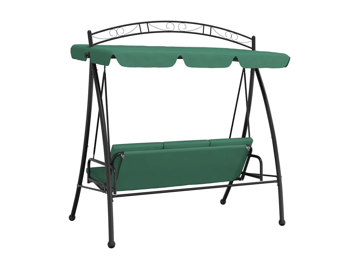 Balancelle de jardin avec auvent vert 198cm tissu et acier