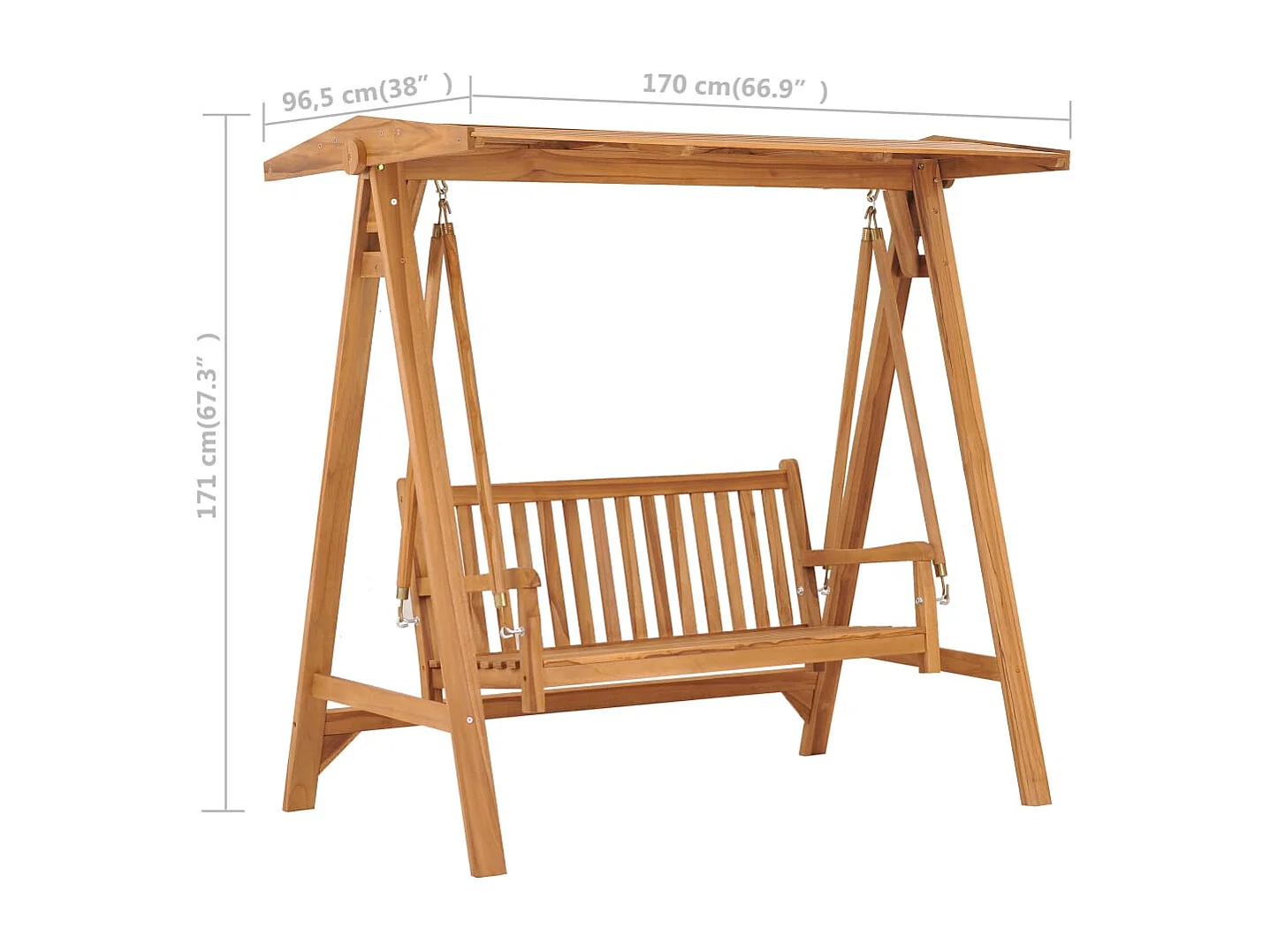 Balancelle 170cm Bois de teck massif