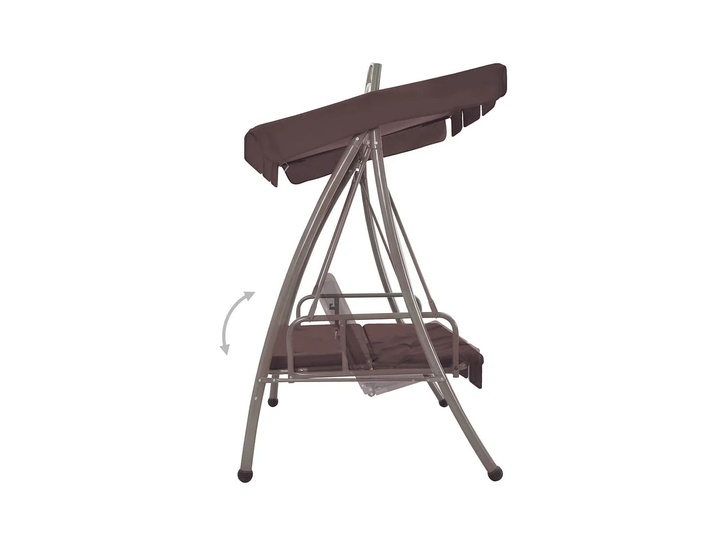 Balancelle convertible d'extérieur avec auvent Café 2