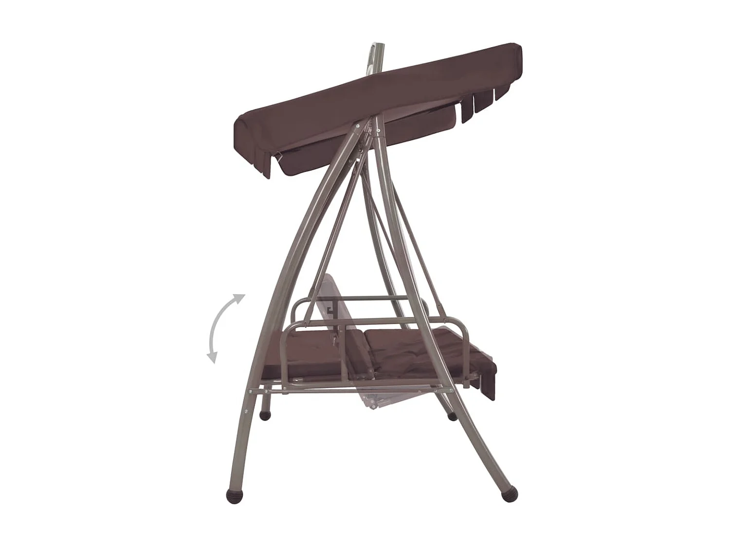 Balancelle convertible d'extérieur avec auvent Café 2