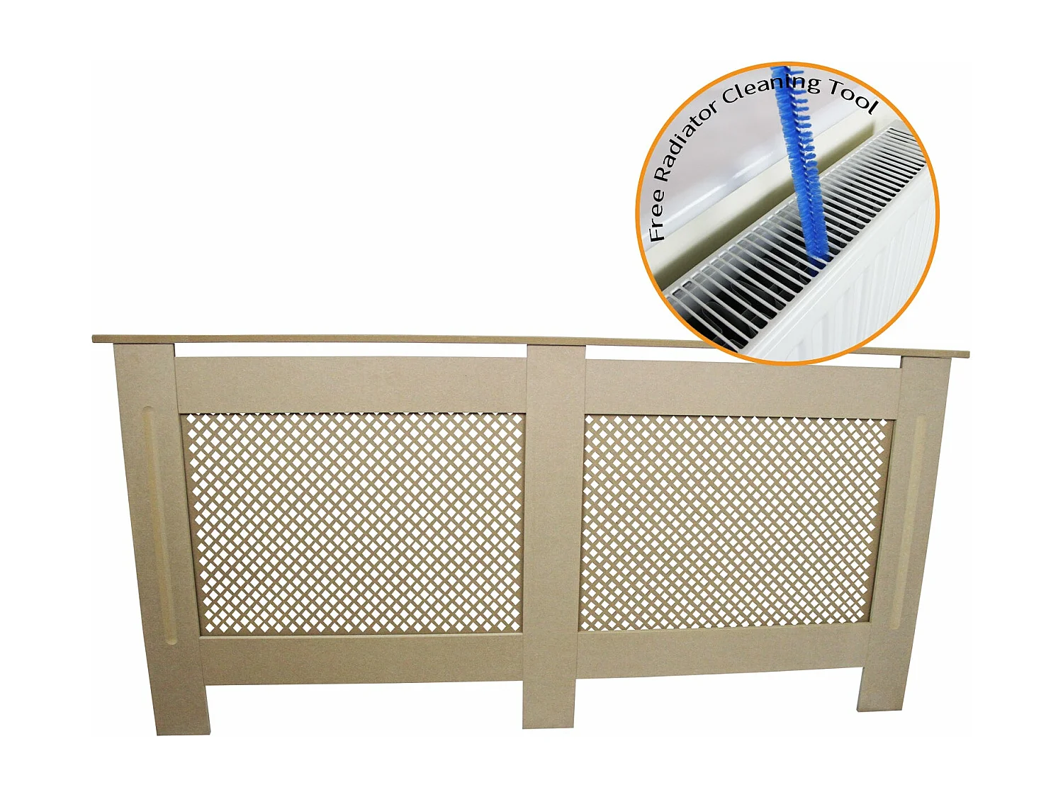 Cache Radiateur en MDF Naturel de 172cm de Large