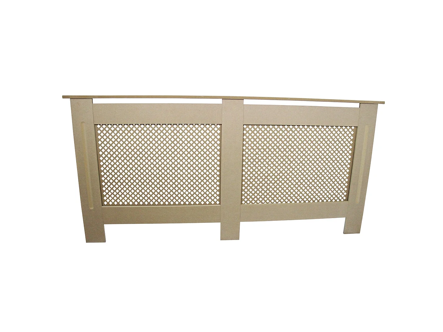 Cache Radiateur en MDF Naturel à Motif Grillagé 172 cm x 82 x 18,8 cm