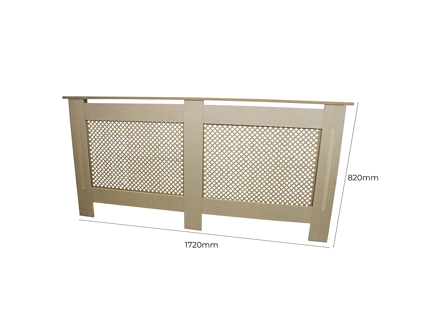 Cache Radiateur en MDF Naturel à Motif Grillagé 172 cm x 82 x 18,8 cm