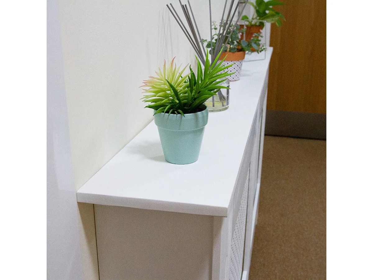 Nastaviteľný kryt radiátora MDF biely 1400 mm - 1920 mm