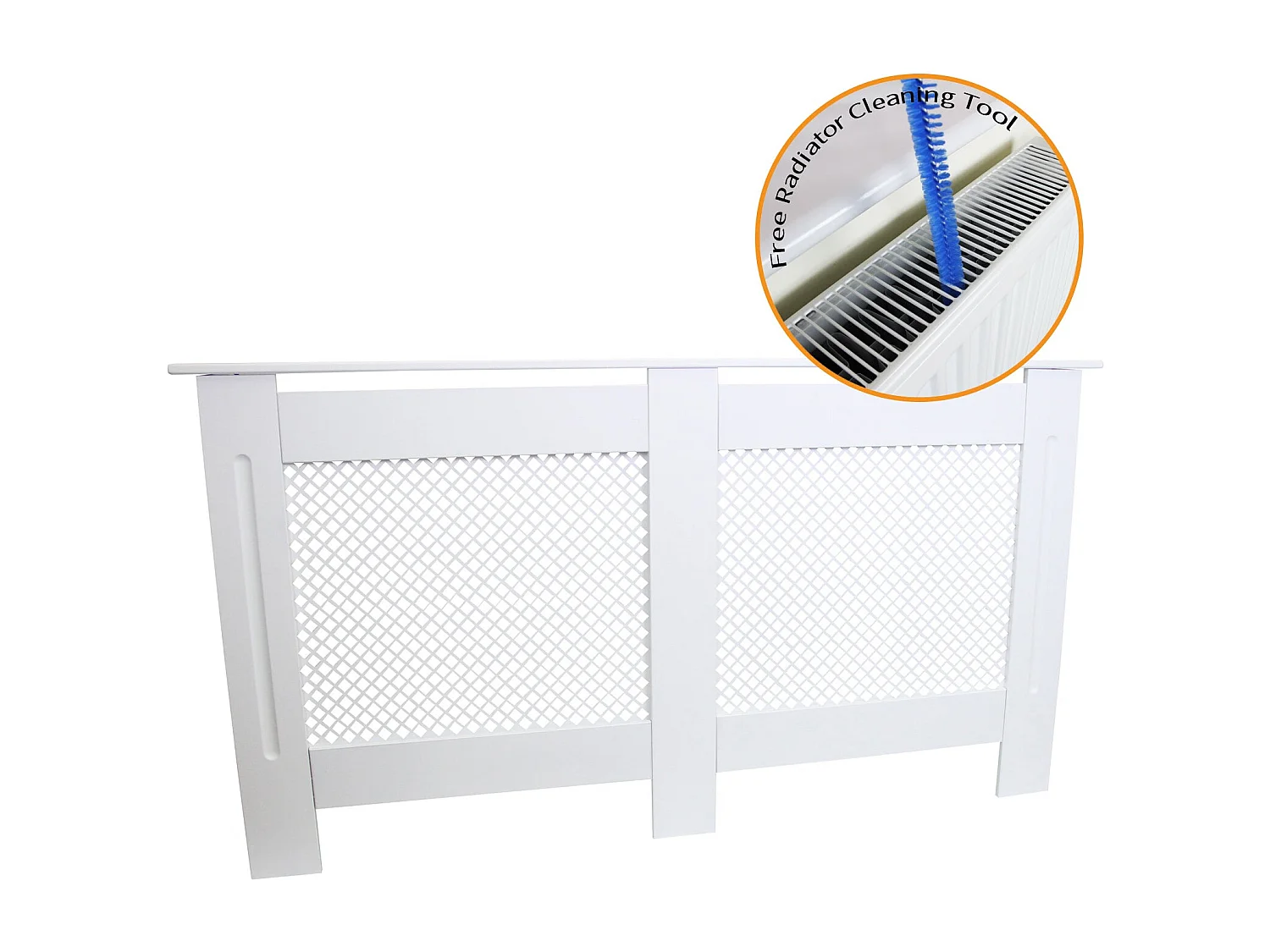 Cache Radiateur en MDF Blanc de 151,5cm de large