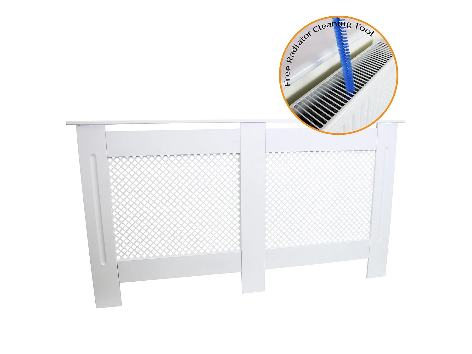 Cache Radiateur en MDF Blanc de 151,5cm de large