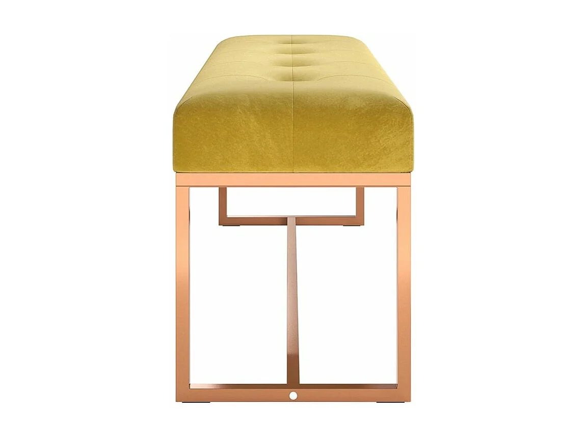 Banc Jaune moutarde 110x36x45 Velours