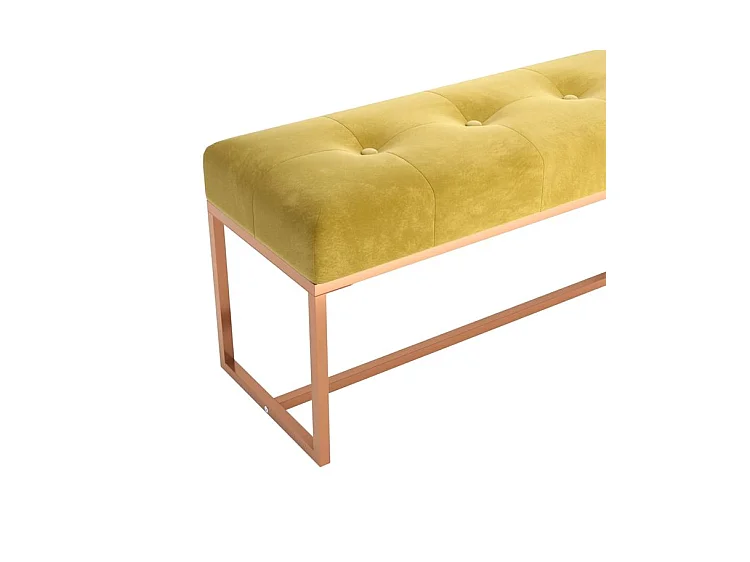 Banc Jaune moutarde 110x36x45 Velours