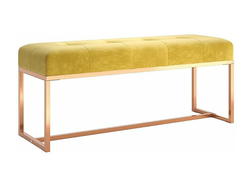 Banc Jaune moutarde 110x36x45 Velours