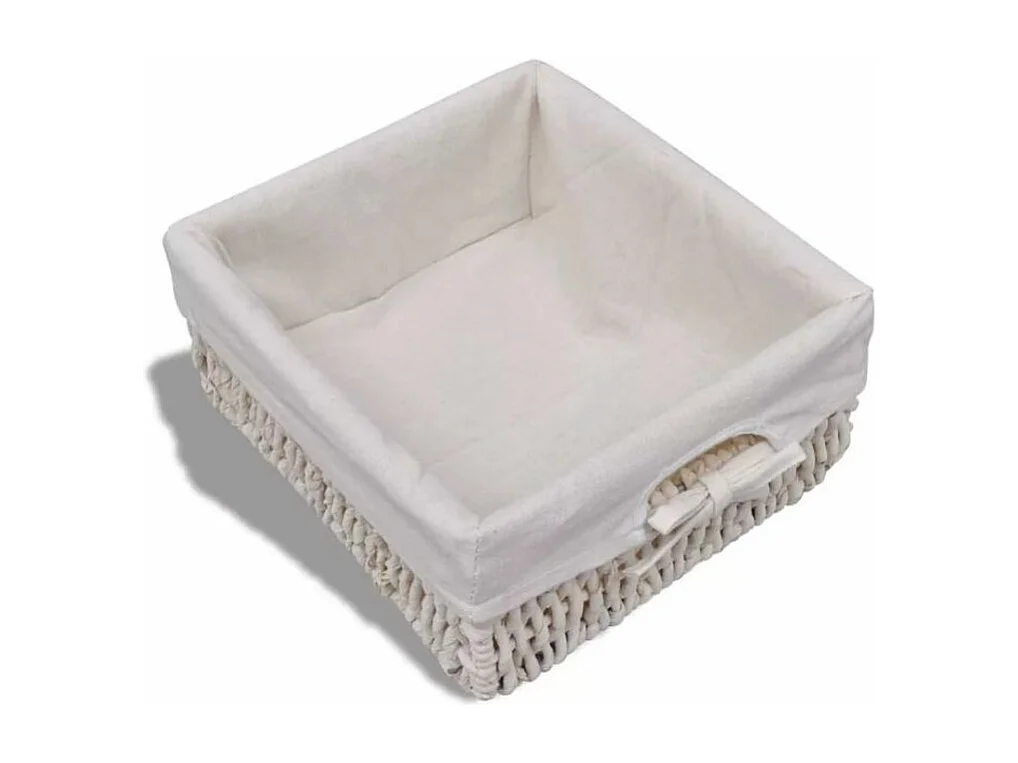 Banc de rangement 2 tiroirs et 2 paniers bois massif clair Poupa