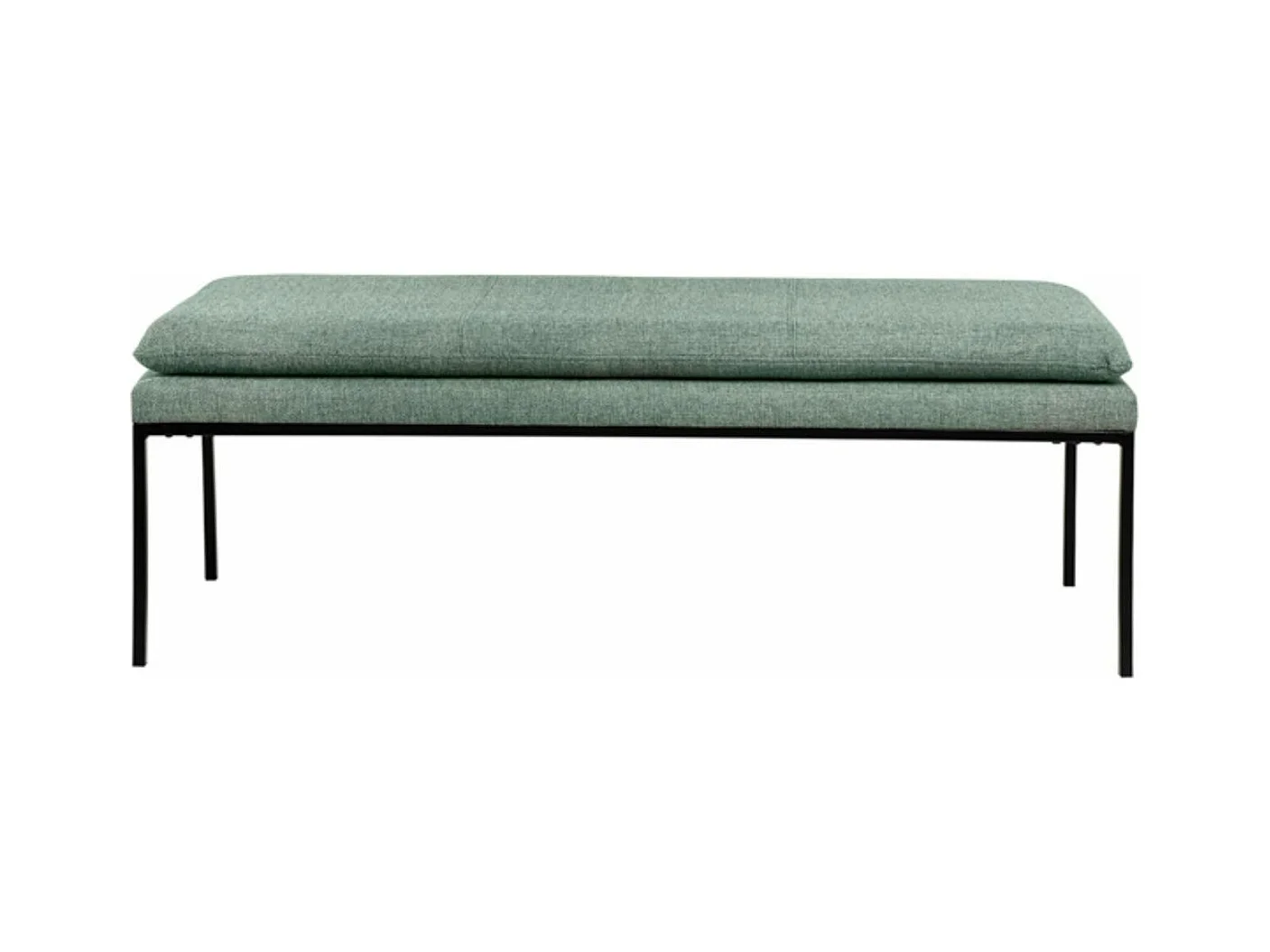 Banc design en tissu et pieds en métal noir Madrida-Couleur Vert amande