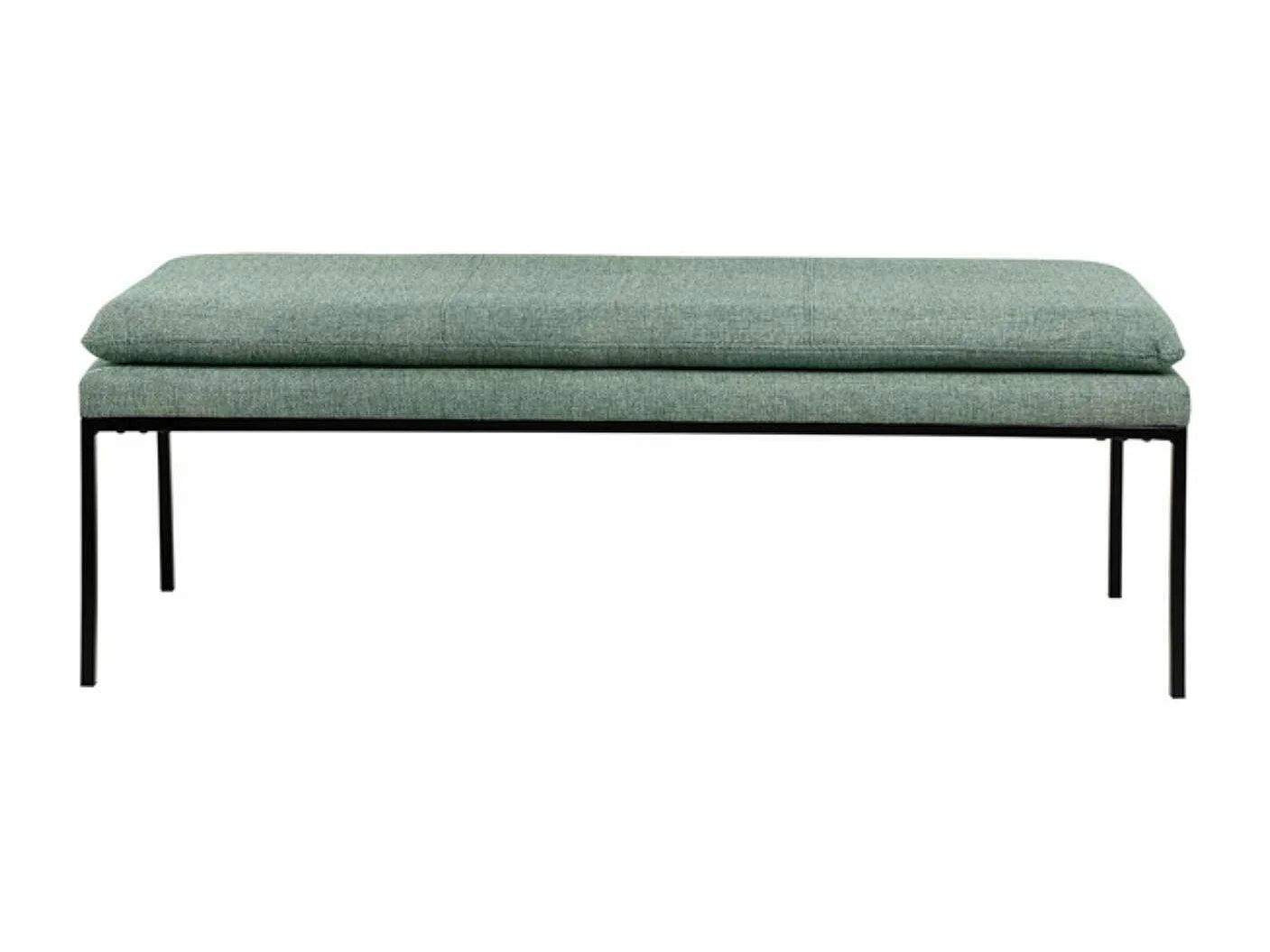 Banc design en tissu et pieds en métal noir Madrida-Couleur Vert amande
