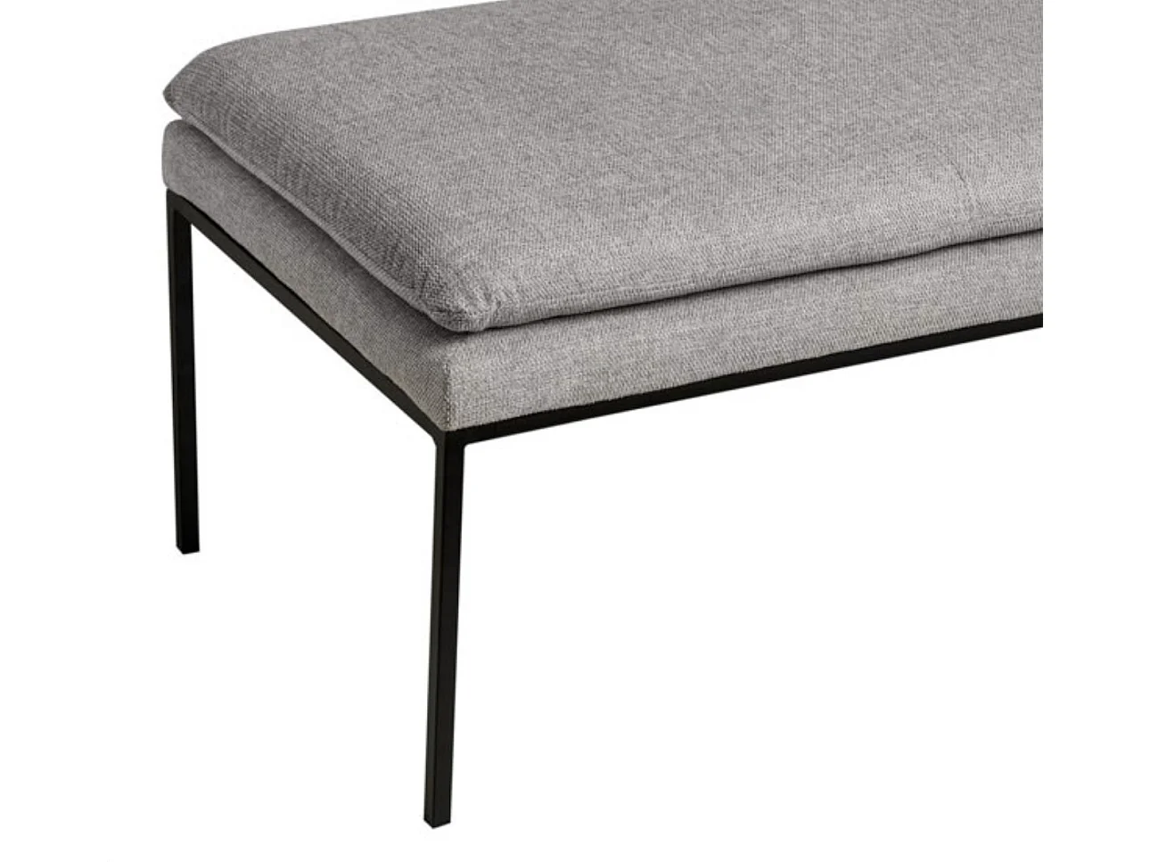 Banc design en tissu et pieds en métal noir Madrida-Couleur Vert amande