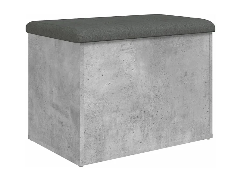 Banc de rangement gris béton 62x42x45 bois d'ingénierie