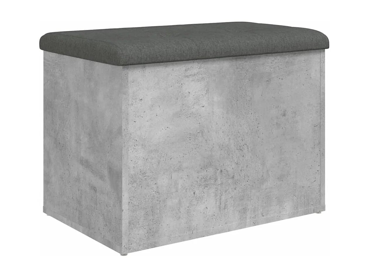 Banc de rangement gris béton 62x42x45 bois d'ingénierie
