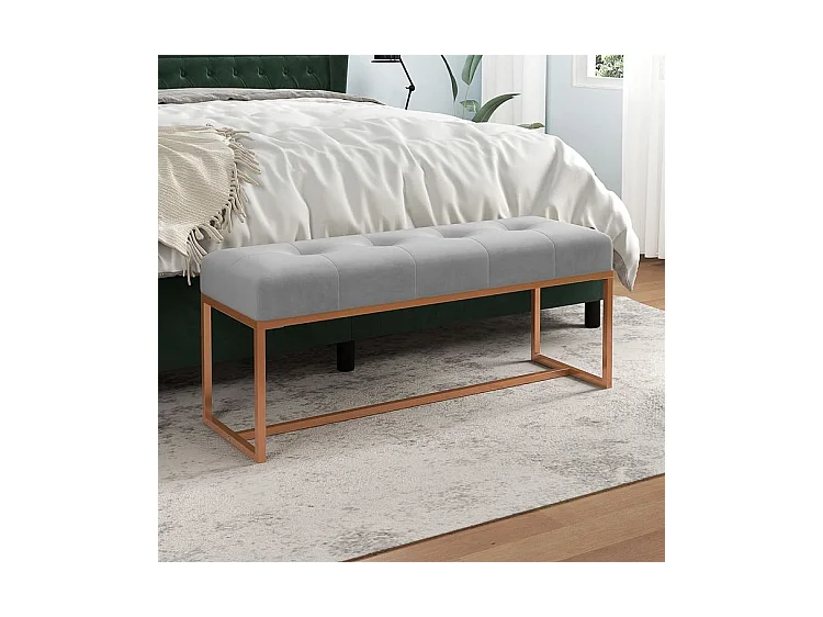 Banc Gris 110x36x45 Velours