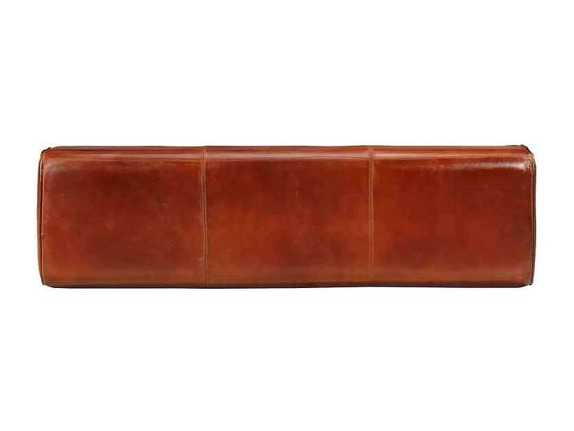 Banc de bok de gymnastique marron 110cm cuir véritable et bois