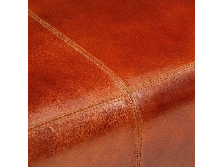 Banc de bok de gymnastique marron 110cm cuir véritable et bois