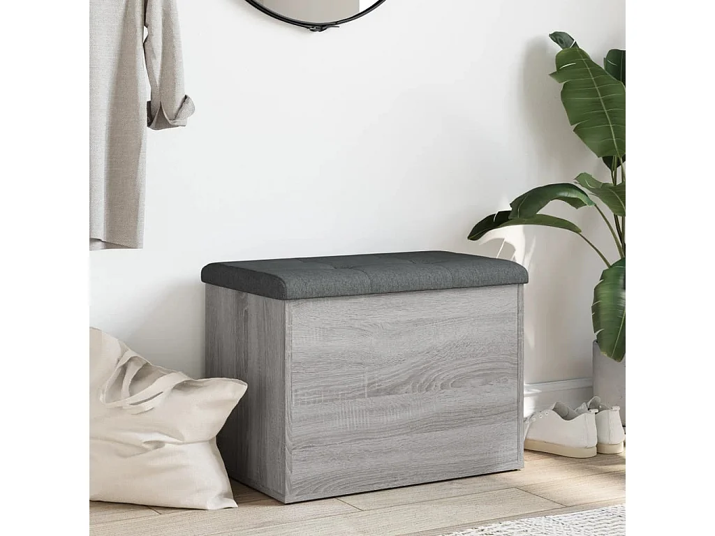 Banc de rangement sonoma gris 62x42x45 bois d'ingénierie