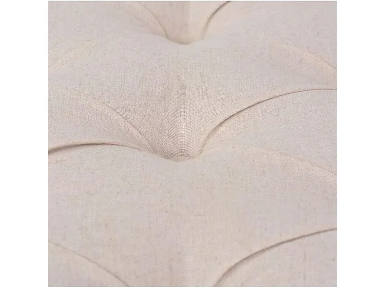Banc capitonné in beige et pieds bois massif clair Makin 150cm