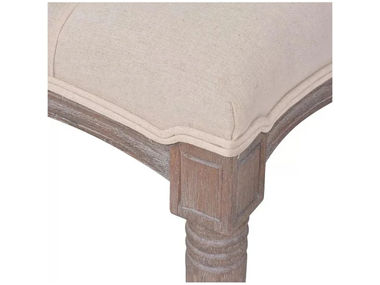 Banc capitonné in beige et pieds bois massif clair Makin 150cm