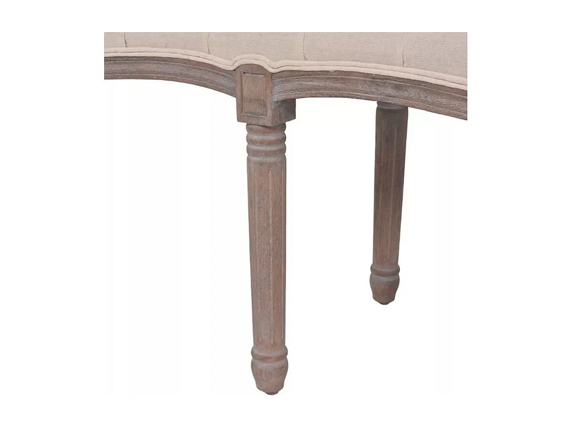 Banc capitonné in beige et pieds bois massif clair Makin 150cm
