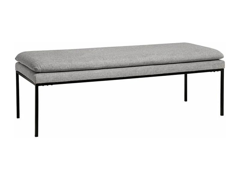 Banc design en tissu et pieds en métal noir Madrida-Couleur Gris