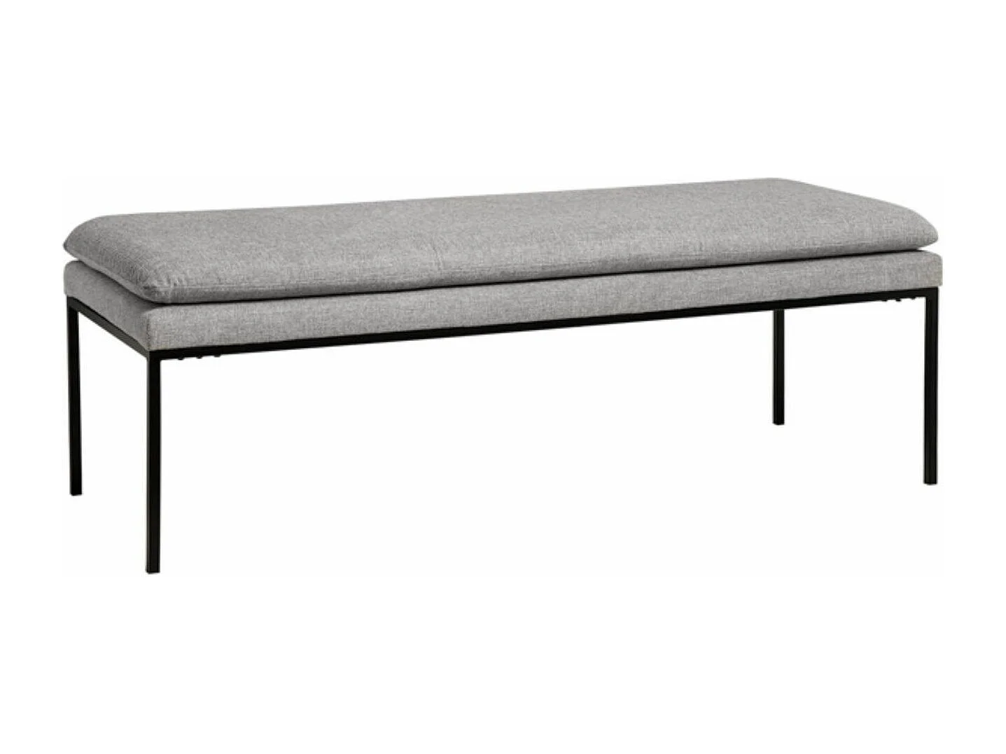 Banc design en tissu et pieds en métal noir Madrida-Couleur Gris