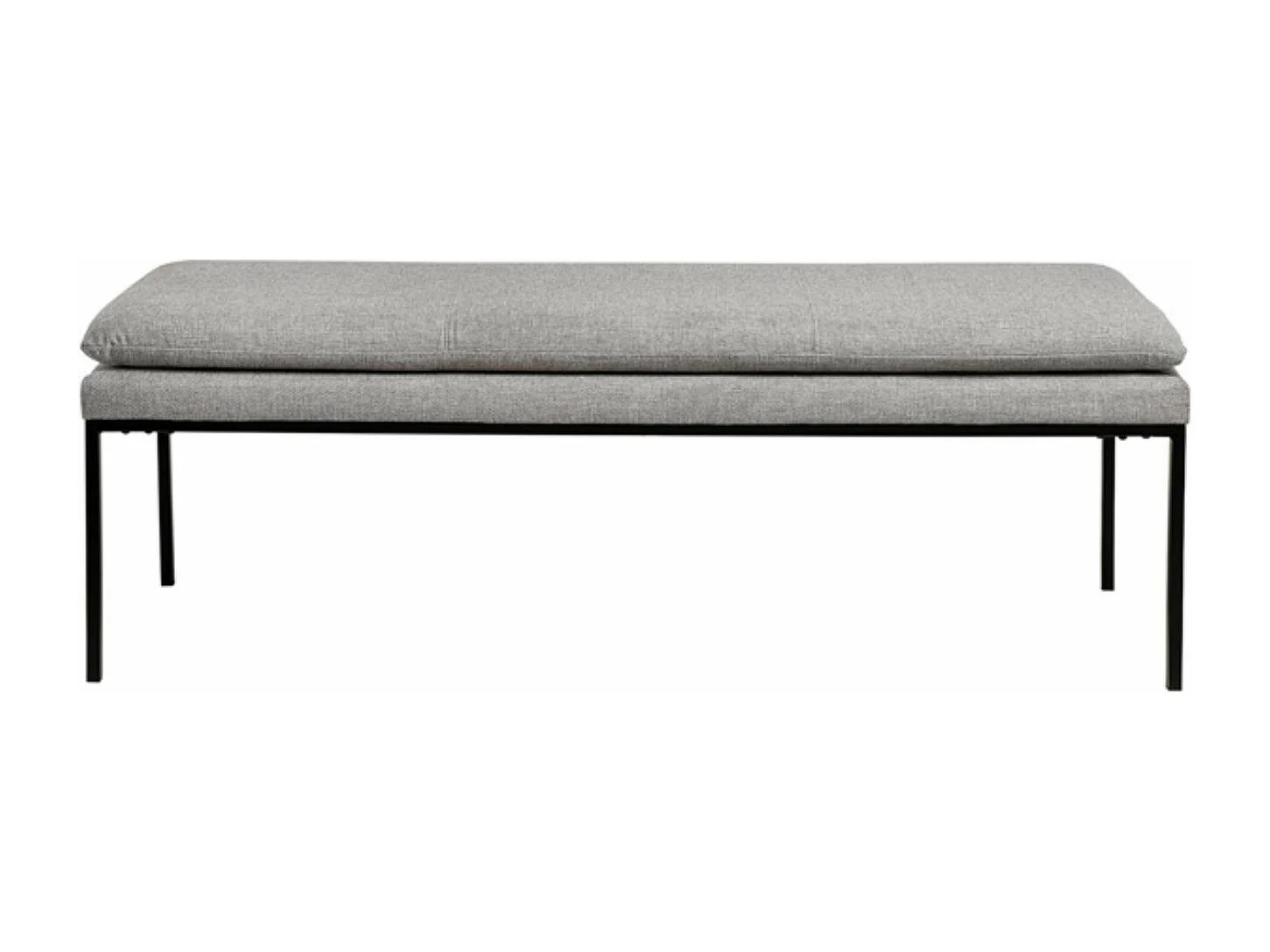 Banc design en tissu et pieds en métal noir Madrida-Couleur Gris